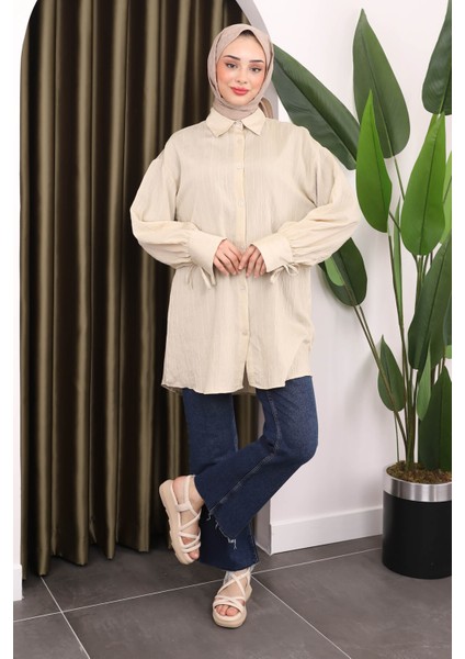 Bej Kol Detaylı Tunik fiyatları