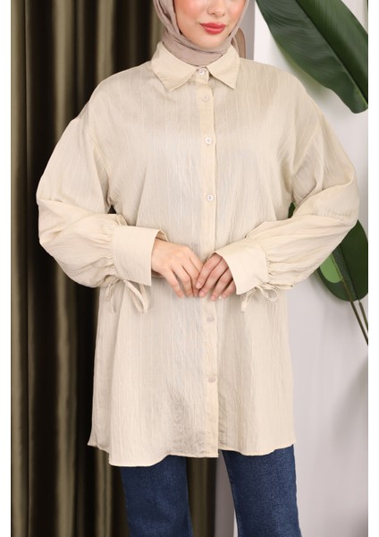 Bej Kol Detaylı Tunik fırsatları