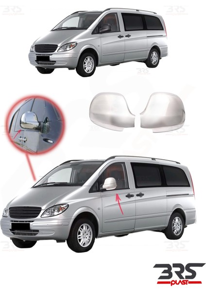 Mercedes Vito 2004-2010 Krom Ayna Kapağı Paslanmaz Çelik