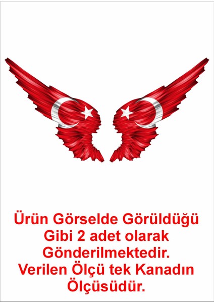 Kanatlı Türk Bayrağı Sticker 00002