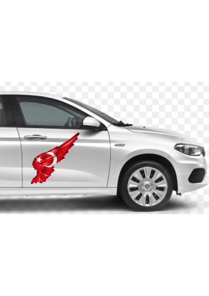 Kanatlı Türk Bayrağı Sticker 00002 fırsatları