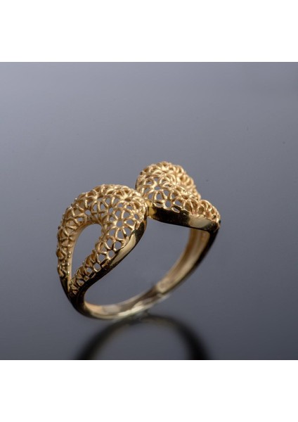 Vianto Jewellery Özel Tasarım Sarmal Desenli 925 Ayar Kadın Gümüş Yüzük - Gümüş Altın ve Rose Gold Renklerde