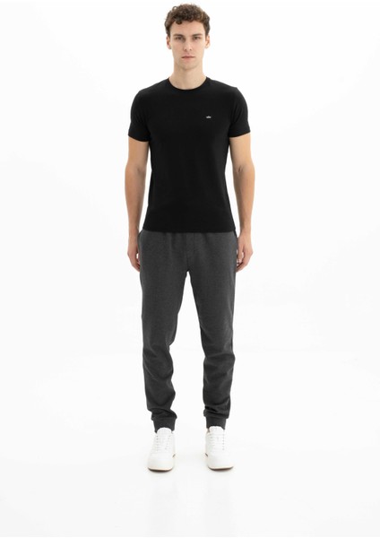 Erkek Basic Slim Fit Likralı Lastikli Dar Paça Eşofman Altı K26174998301