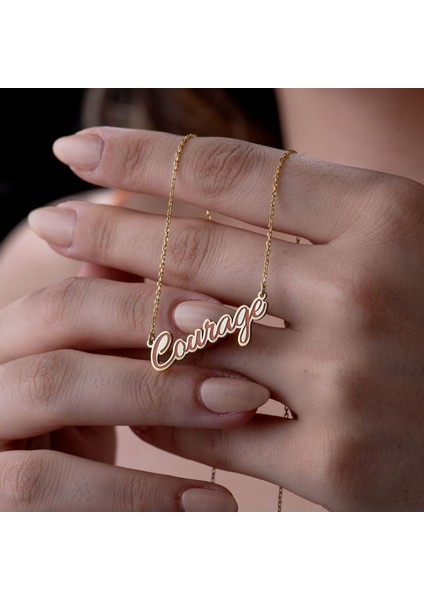 Vianto Jewellery Özelleştirilebilir 925 Ayar Gümüş 'courage' Kolye - Cesur ve Şık Tasarım