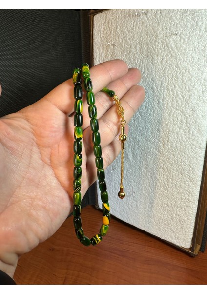 Sıkma Kehribar Tesbih 7X11 mm Kapsül Kesim T-249