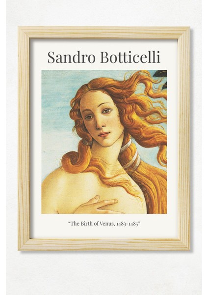 Sandro Botticelli-Birth Of Venus/ünlü Eserler/ Ahşap Çerçeveli Poster/çerçeve Rengi:naturel