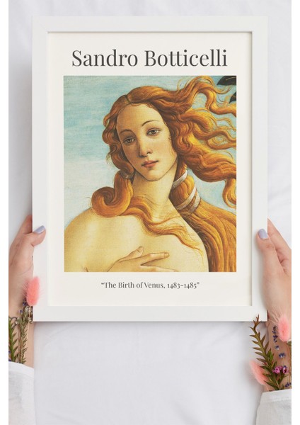 Sandro Botticelli-Birth Of Venus/ünlü Eserler/ Ahşap Çerçeveli Poster/çerçeve Rengi:naturel