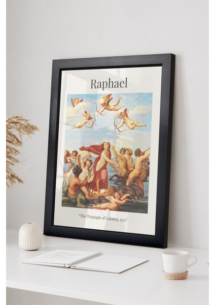 Raphael - The Trıumph Of Galatea/ünlü Eserler/ Ahşap Çerçeveli Poster/çerçeve Rengi:naturel