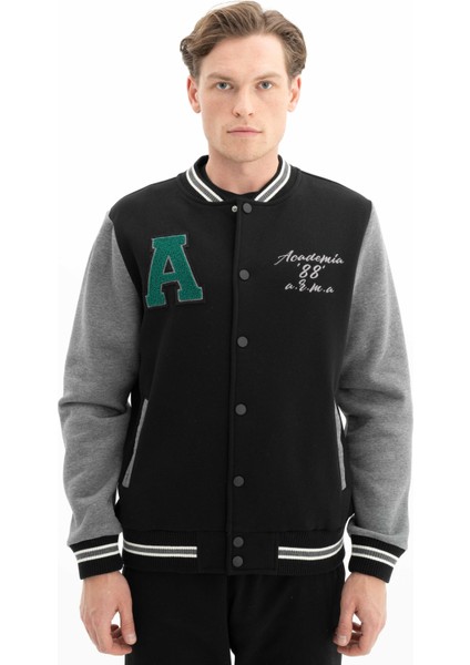 Erkek Şık Tarz Cepli Regular Fit Düğme Kapamalı Kolej Mont Sweatshirt K26264650001