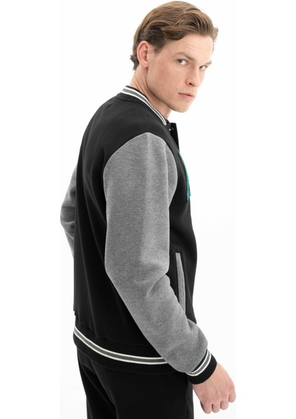 Erkek Şık Tarz Cepli Regular Fit Düğme Kapamalı Kolej Mont Sweatshirt K26264650001