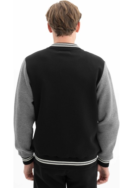 Erkek Şık Tarz Cepli Regular Fit Düğme Kapamalı Kolej Mont Sweatshirt K26264650001