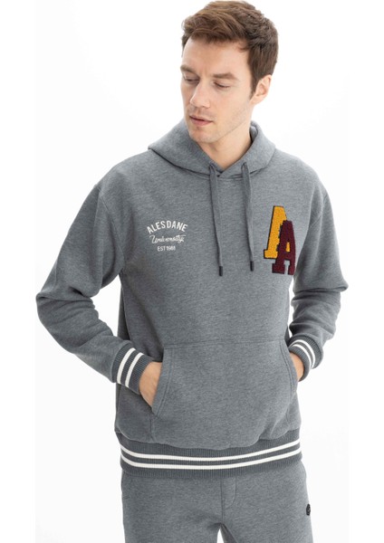 Erkek Relax Fit 3 İplik Kapşonlu Kanguru Cepli Sweatshirt K26254625601