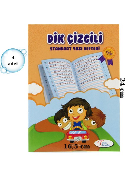 Standart Dik Çizgili Güzel Yazı Defteri 1.cni Sınıflar Için 4 Adet Orta Boy 32 Sayfa