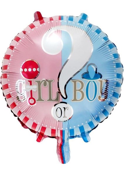 Cinsiyet Partisi 18 Inç 45 cm Yuvarlak Boy Girl Folyo Balon