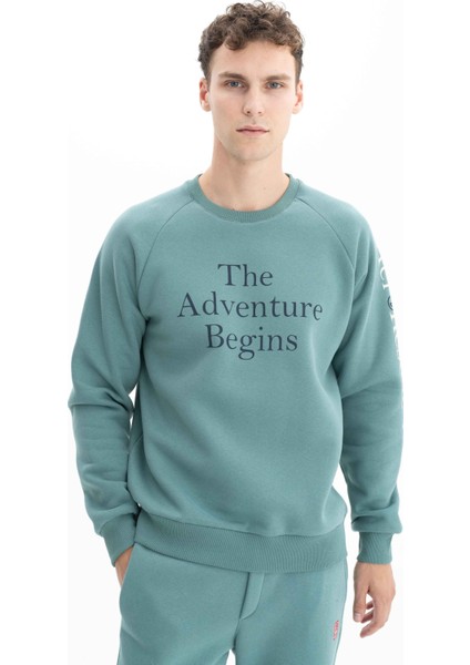 Erkek Yazı Baskılı Regular Fit Bisiklet Yaka Sweatshirt K26124600001 modelleri