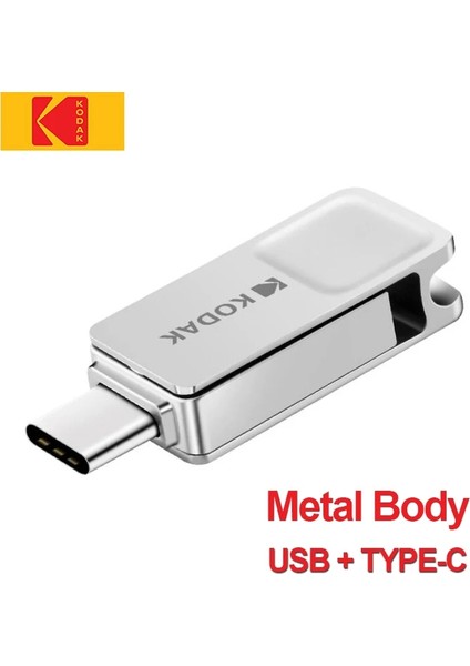 K223C Type-C ve USB 3.1 Hızlı USB Flash Bellek 128Gb.Otg Çift Girişli Orjinal Metal ve Sağlam