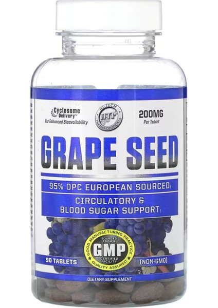 Hi Tech Pharmaceuticals Grape Seed 200 Mg 90 Tablets Usa Menşei