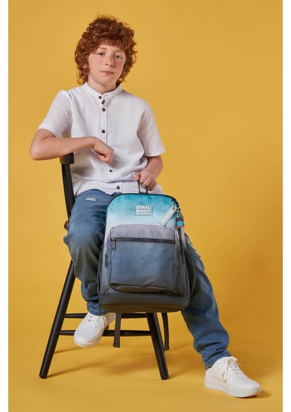 Kids Turkuaz Gri Batik 3'lü Çanta Seti 23768 fırsatları