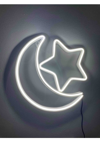 LED Neon Işıklı Türk Bayrağı