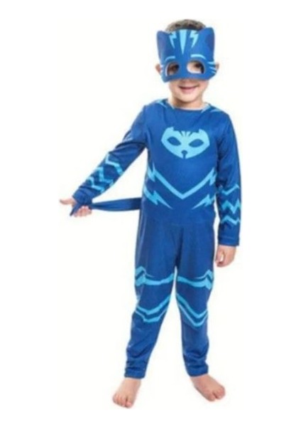 Pj Mask Kostüm Pijamaskeliler Kedi Çocuk Kostüm - Catboy Tulum + Maskeli Set