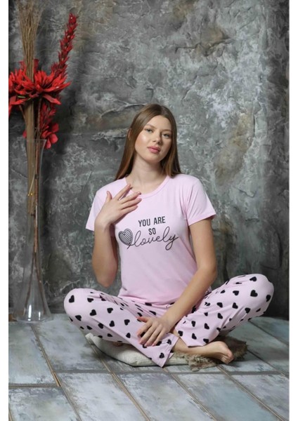 Charme Kadın Milan Bisiklet Yaka Kısa Kol Pijama Takımı K300/514- 1 Adet