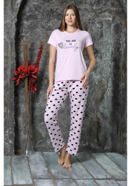 Charme Kadın Milan Bisiklet Yaka Kısa Kol Pijama Takımı K300/514- 1 Adet