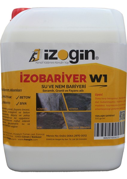 İzobariyer Su ve Nem Bariyeri Mutfak, Banyo ve Havuz Seramik Altı 5 kg