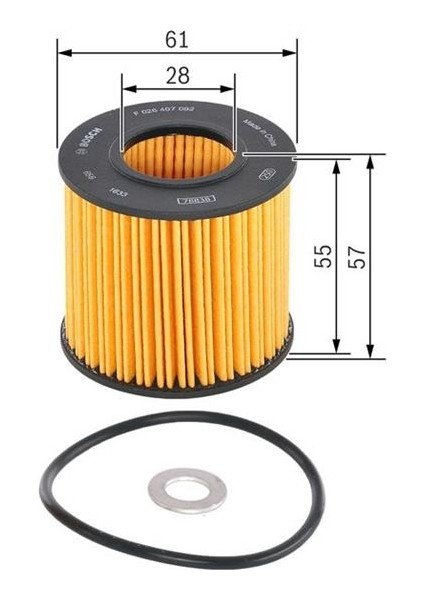 BOS-F026407092 Yağ Filtresi Aurıs-Yarıs-Iq-Urban Cruıse...