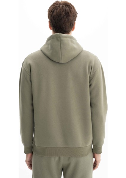 Erkek Relax Fit Kapüşonlu Cepsiz Sweatshirt K26254625201