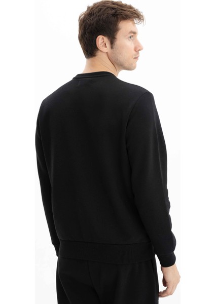 Erkek Baskılı 3 İplik Şardonlu Regular Fit Bisiklet Yaka Sweatshirt K26124600801