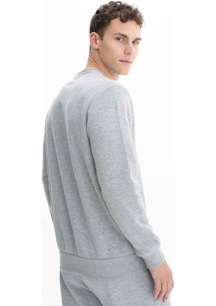 Erkek Baskılı 3 İplik Şardonlu Regular Fit Bisiklet Yaka Sweatshirt K26124600801 fırsatları