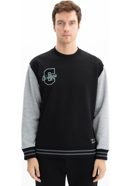 Erkek Relax Fit Bisiklet Yaka Sweatshirt K26124600701