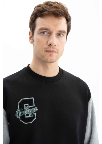 Erkek Relax Fit Bisiklet Yaka Sweatshirt K26124600701