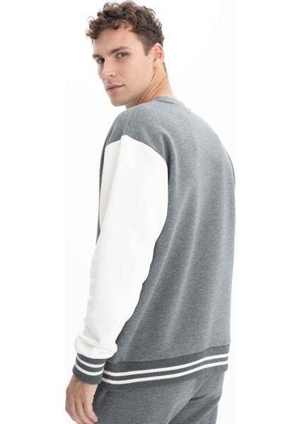 Erkek Relax Fit Bisiklet Yaka Sweatshirt K26124600701