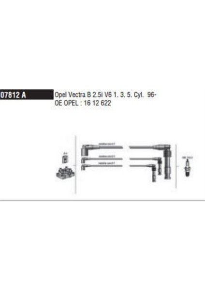 DOD-7812A x Buji Kablo Tk Vectra B V6 96 Ecotec 1-3-5