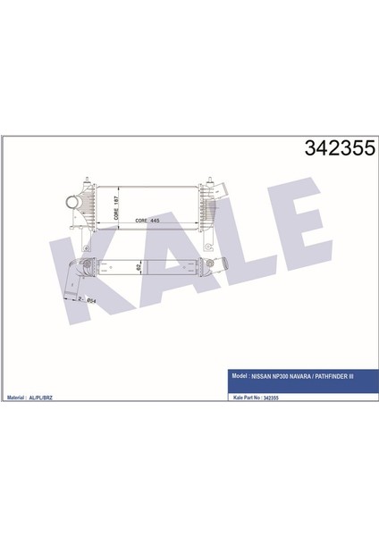 KLR-342355 Turbo Radyatörü Intercooler Nıssan Navara-Pat...