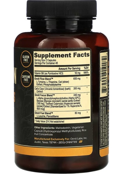 Onnit Alpha Brain Memory & Focus 90 Capsul usa Version