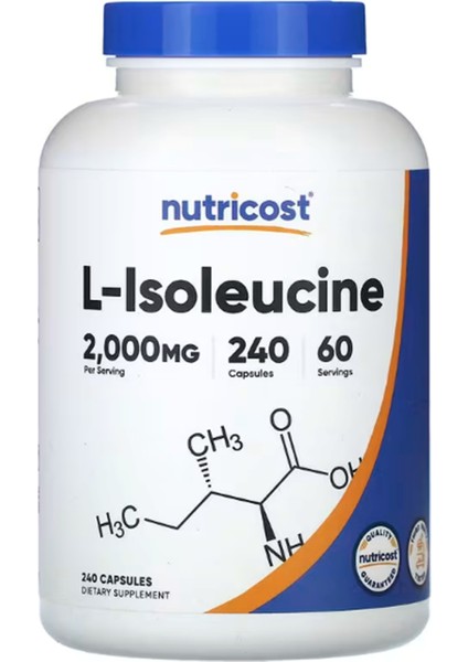 L-Isoleucine 2000MG Per Serving 240 Capsules (60 Servings)