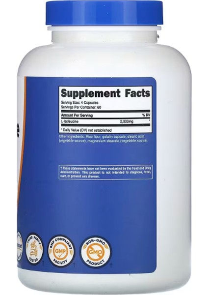 L-Isoleucine 2000MG Per Serving 240 Capsules (60 Servings)