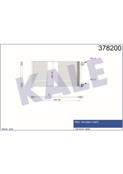 KLR-378200 Klima Kondenseri Doblo 01 Idea 04 Punto 03 Yp...