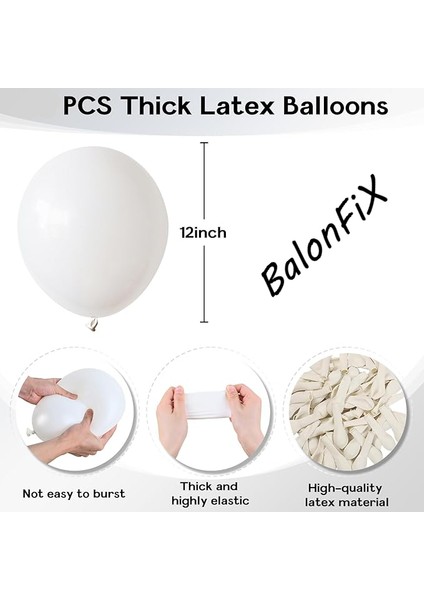 Pastel Balon Mat Beyaz