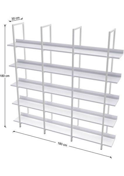 Loft Kitaplık Beyaz