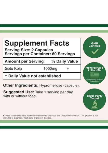 Gotu Kola 1 000MG 120 Capsul 3533 fiyatları