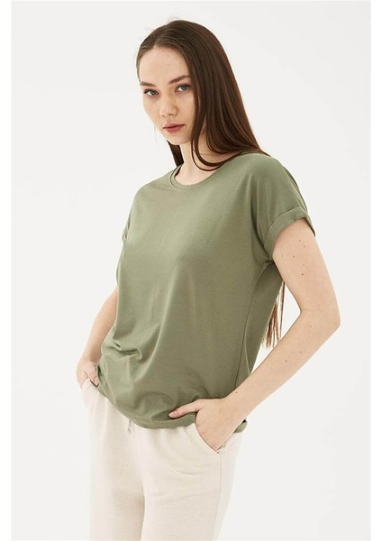 24Y0194K1 Fashion Friends Kadın Bluz Haki fırsatları