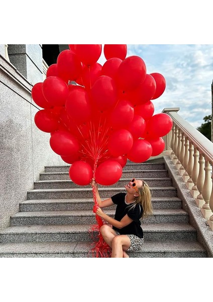 10 adet Kırmızı Renk Kaliteli Mat Pastel Balon fiyatları