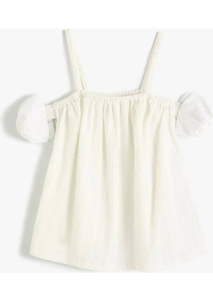 4SKG60057AK Koton Kız Çocuk Bluz Beyaz