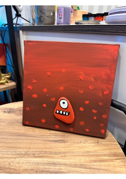 Iki Cadı Tasarım, Taş Detaylı Tual Tablo - Benekli