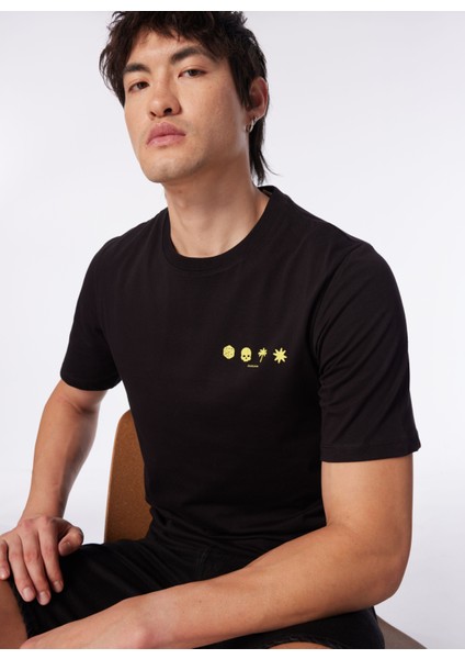 Bisiklet Yaka Siyah Erkek T-Shirt Jcoelmer Tee Ss Crew Neck Exc