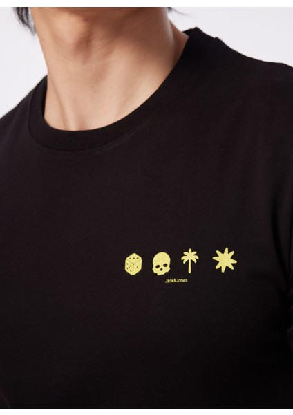 Bisiklet Yaka Siyah Erkek T-Shirt Jcoelmer Tee Ss Crew Neck Exc
