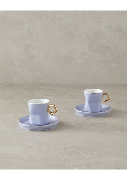 Axel New Bone China Kahve Fincan Takımı 4 Parça 2 Kişilik Lila